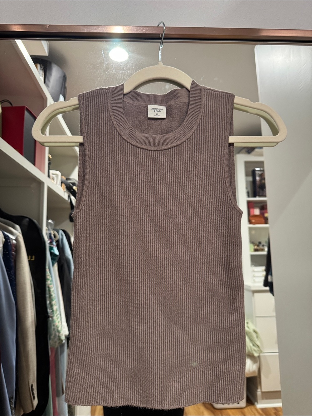 Abercrombie & Fitch Ribbed Tank Top - Mauve Taupe